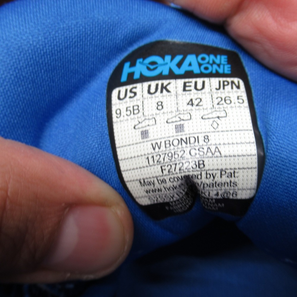 Hoka Womens 9/9.5B Running Shoes  Blue Bondi 8 Chunky Lightweight Mismatch READ - Picture 4 of 16